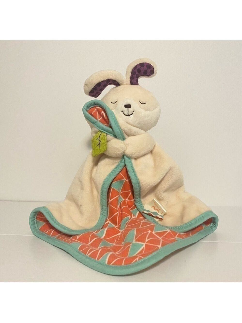 Battat Bunny Lovey Plush Security Blanket Blankie B. Toys Geometric